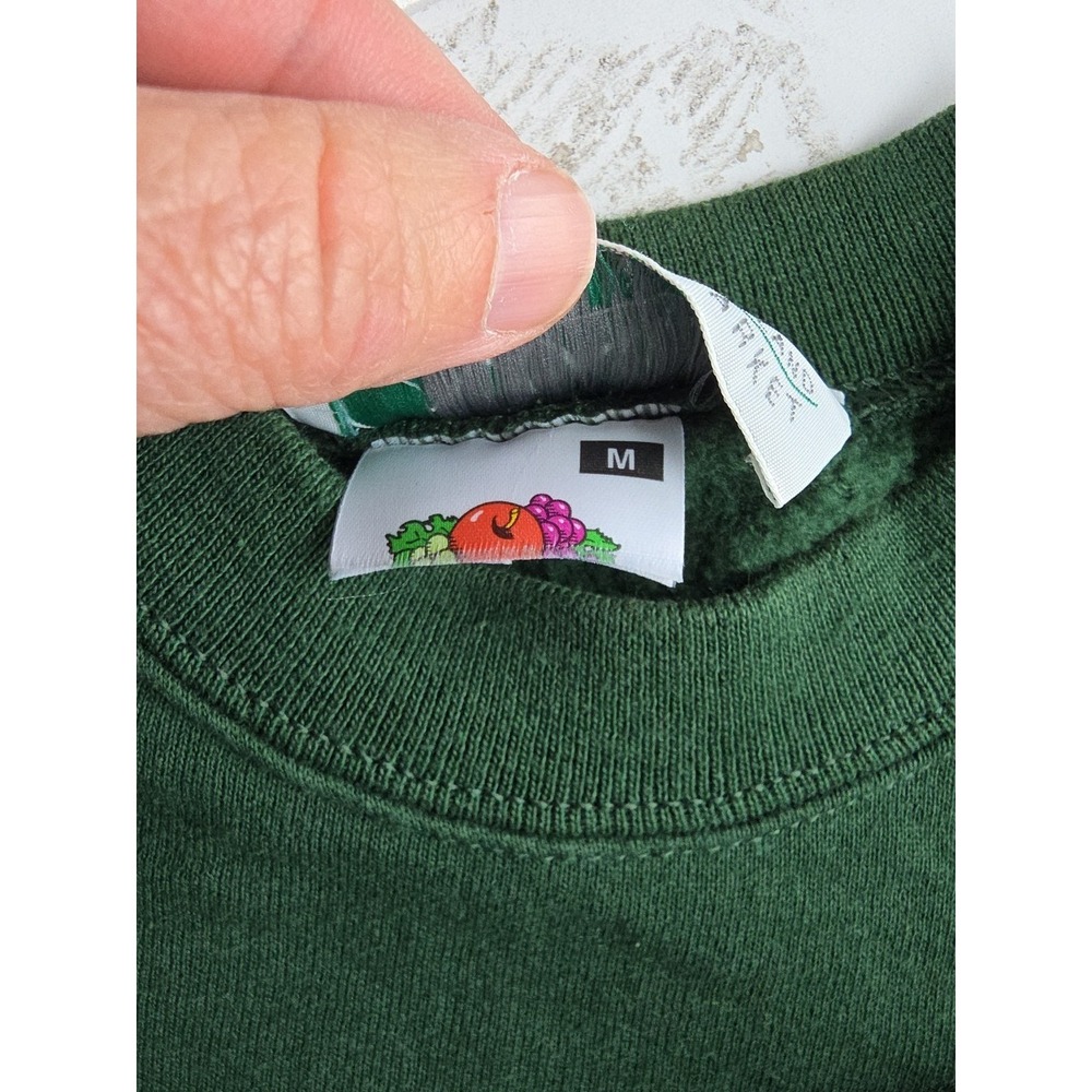 VTG. QUILLS WOOLEN MARKET GREEN IRELAND SWEATSHIRT MEDIUM‎ FRUIT OF THE LOOM - Picture 3 of 10